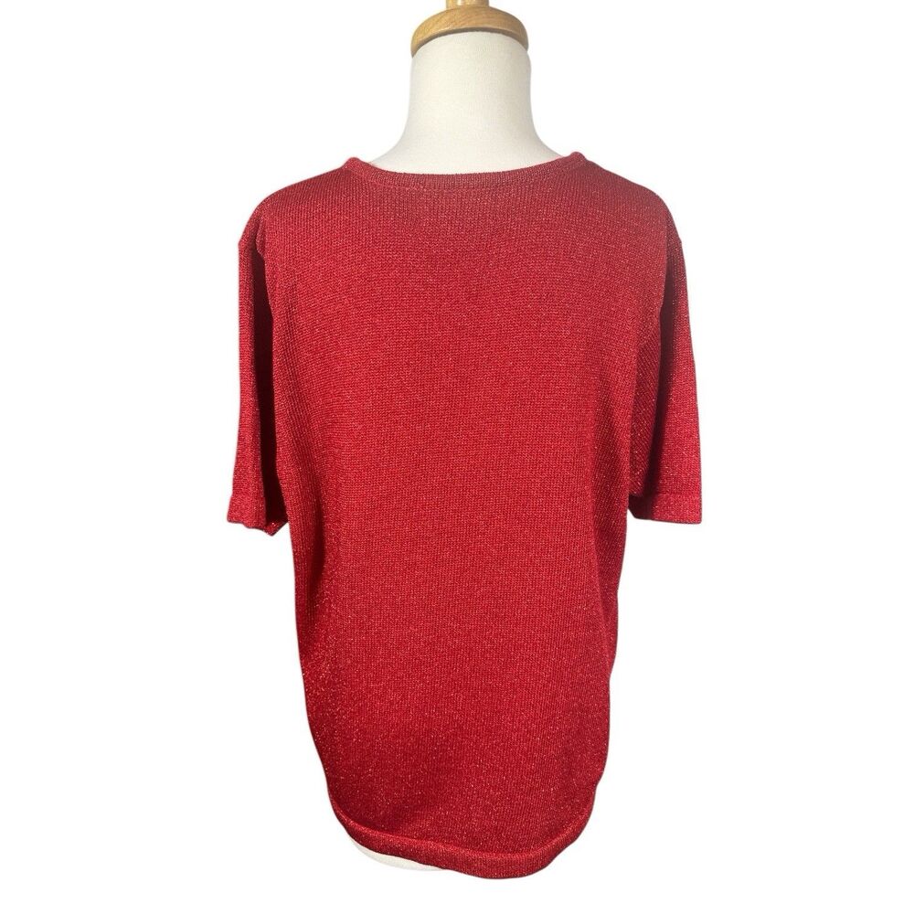 Westbound Shimmer Holiday Red Knit Top - Picture 4 of 5